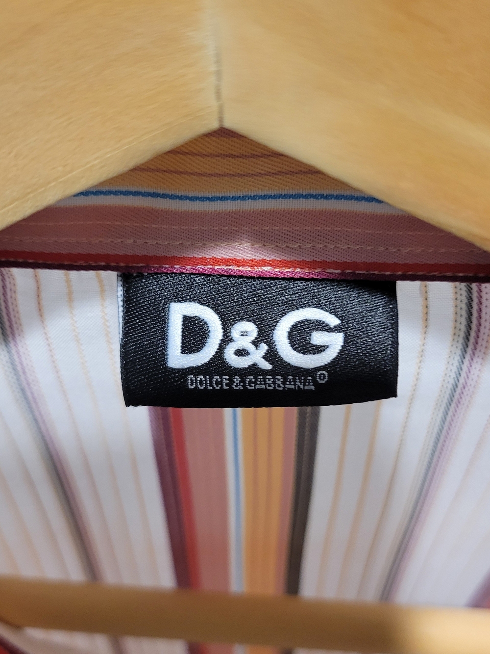 Dolce & Gabbana Striped Men's Dress Shirt in White, Pink, Blue and Yellow
